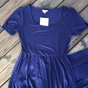 LuLaRoe Riley navy blue dress